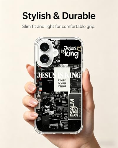 Jesus Faith Phone Case Compatible with iPhone 17, Black Christian Aesthetic Phone Cover for iPhone 17 - color: Christian Aesthetic