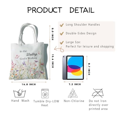 Christian Canvas Tote Bag,Christian Bags For Women. - color: White Christian Totebag-7