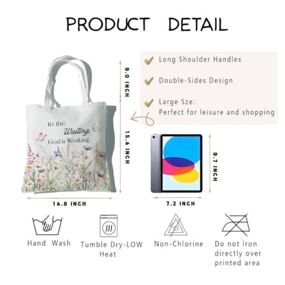 Christian Canvas Tote Bag,Christian Bags For Women. - color: White Christian Totebag-7