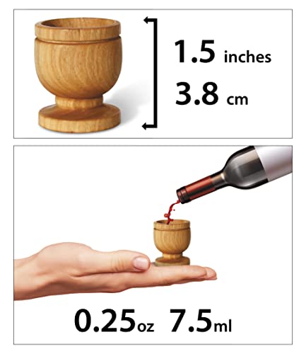 Olive Wood Communion Set, 6 Mini Cups & Plate – Family Worship Kit Handmade in Bethlehem – Traditional Holy Land Gift – Authentic Christian Decor - color: 6 Cup Set [Mini, Olive Wood Tray]
