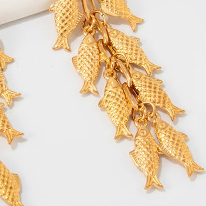 Fish Earrings for Women Layered Ocean Beach Inspired Statement Jewelry Gifts Summer Vacation Fashion Drop Earrings Unique Artisan Elegant Accessory - color: B