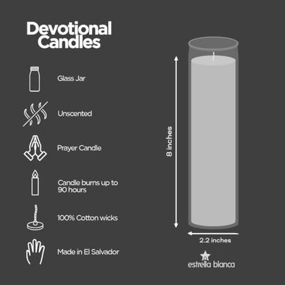 Virgin of Guadalupe Prayer Candle, 3 Pack, Glass Jar, Devotional Candle