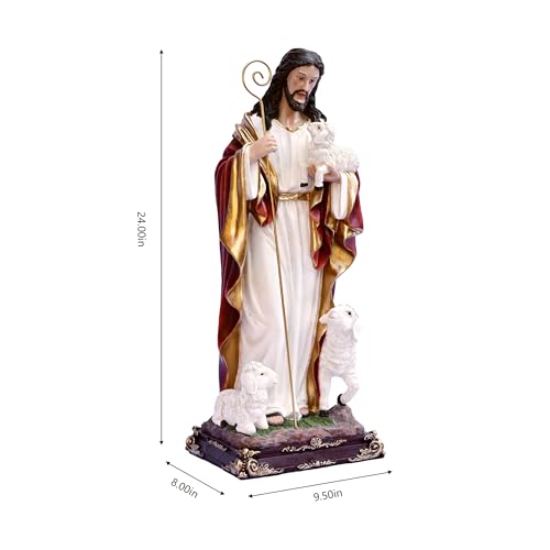 Hi-Line Gift Ltd. 24in Good Shepherd Figure Religious Decor Indoor/Outdoor