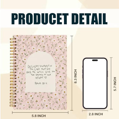 Pink Daisy Floral Christian Notebook for Women 5.5x8.3 - color: Daisy Floral