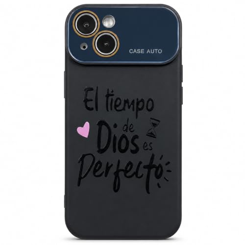 for iPhone 17 Pro Max Case God's Timing is Perfect Spanish Bible Verse Phone Case, Full Camera Lens Protection, Shockproof Drop Resistant Durable Cover (Black, iPhone 14) - color: black, size: iPhone 14