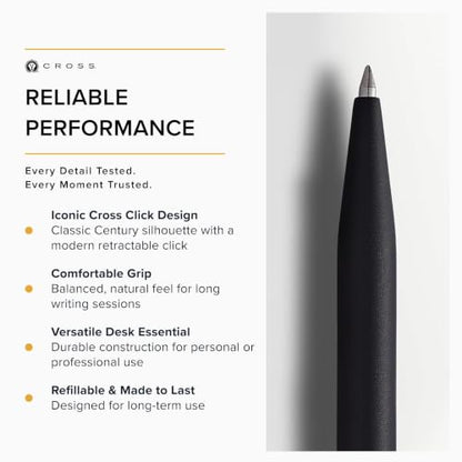 Cross Click Black Selectip Rollerball Pen, Medium Point, Black Ink - color: Black