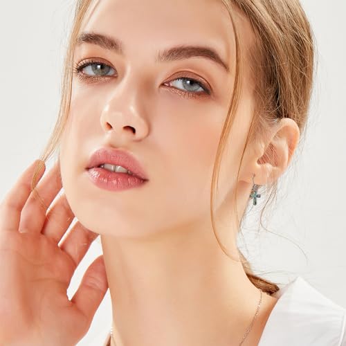 Cross Earrings 925 Sterling Silver Dangle Earring Gifts for Women - style: A-Abalone shell