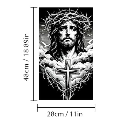 1 Pair Jesus Car B-Pillar Decals, Cross Car Center Pillar Stickers, Waterproof Vinyl Christian Vehicle Door Pillar Sticker Scratch Cover Sticker for Car Auto SUV (Vine Jesus) - color: Vine Jesus