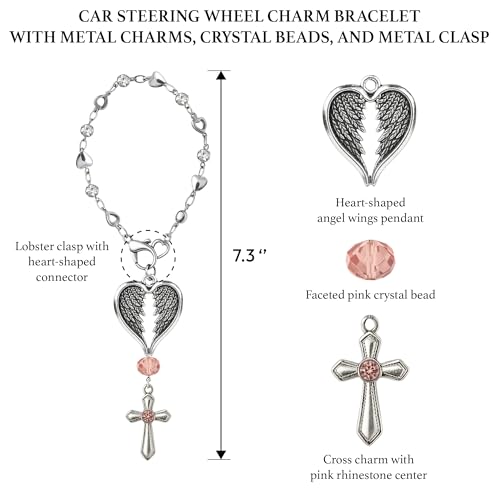 Christian Gifts for Men, Daily Bible Verse Cross for Car Mirror Hanging - color: Angel's Protection