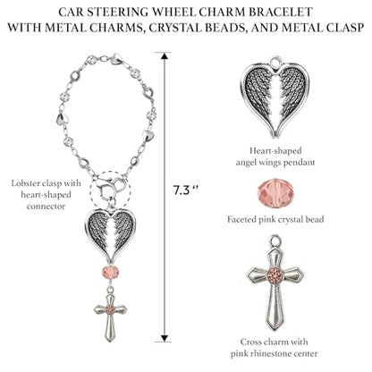 Christian Gifts for Men, Daily Bible Verse Cross for Car Mirror Hanging - color: Angel's Protection