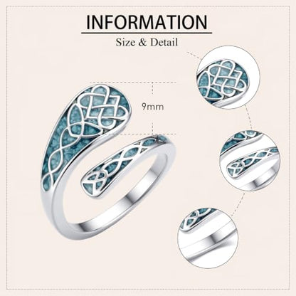 Turquoise Spoon Rings Sterling Silver Spoon Jewelry Gift For Women - color: Celtic Knot
