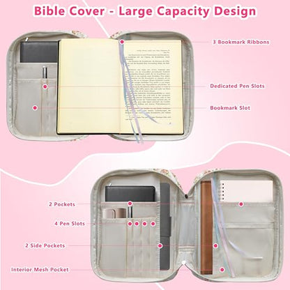 Bible Cover for Women (Siamese Rose, Large) - color: A4 Siamese Rose