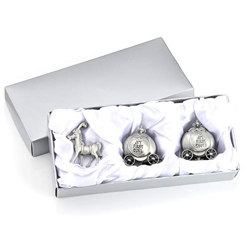 Silver Tooth Holder My First Tooth and Curl Keepsake Box Set for Child Kids