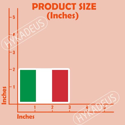(3Pcs) Italy Flag Sticker – Italian Flag Stickers Vinyl Decal, 3" x 2'' - color: Italy