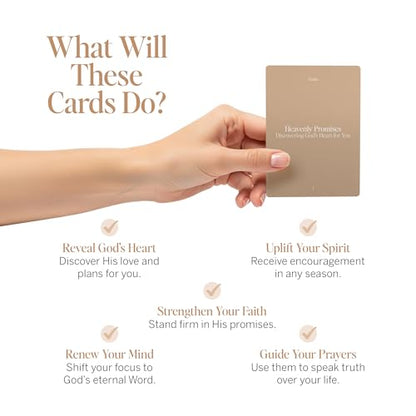 Yesha 52 Heavenly Promises Pocket Bible Verse Cards | Discovering God's Heart for You | Compact Christian Affirmation Cards for Daily Devotional Prayer | Premium Pocket-Size Faith Gift for Men & Women