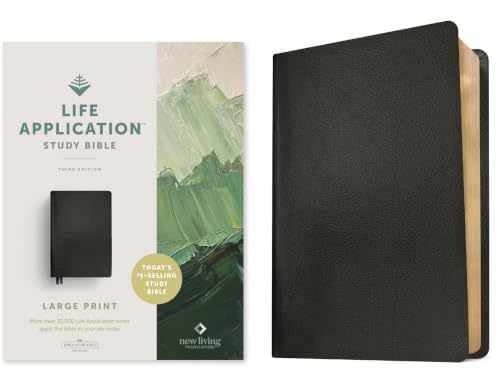 NLT Life Application Study Bible, Third Edition, Large Print (Genuine Leather, Black, Red Letter)