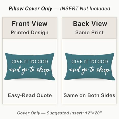 Decorative Throw Pillow Covers 12x20 Inch Set of 2 – Dusty Teal - color: Dusty Teal