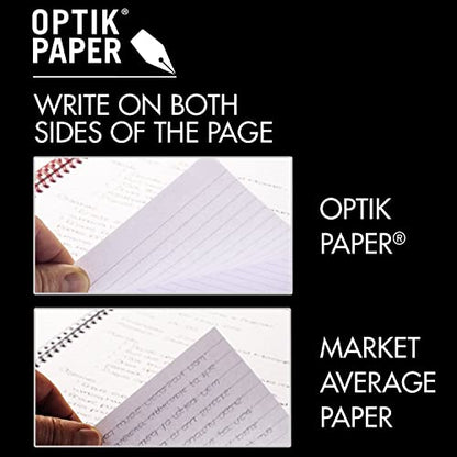 Black n' Red Notebooks, Business Journals, 3 Pack, 11-3/4" x 8-1/4", 96 Sheets, Ruled, Optik Paper, Hardcover, Casebound, Black (400123487) - size: 3 Pack, style: Large