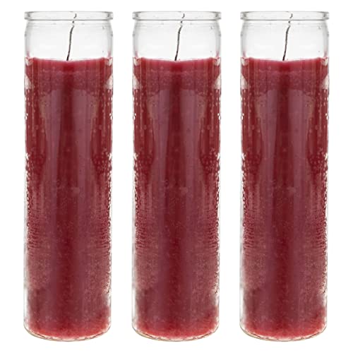 Mega Candles Unscented Devotional Vigil Prayer Wax Candle 3 Count 2" x 8" - color: Red, size: 3 Pieces