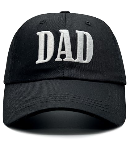 Dad Hats for Men, 3D Embroidered Dad Baseball Cap - color: Black