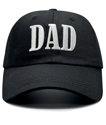 Dad Hats for Men, 3D Embroidered Dad Baseball Cap - color: Black