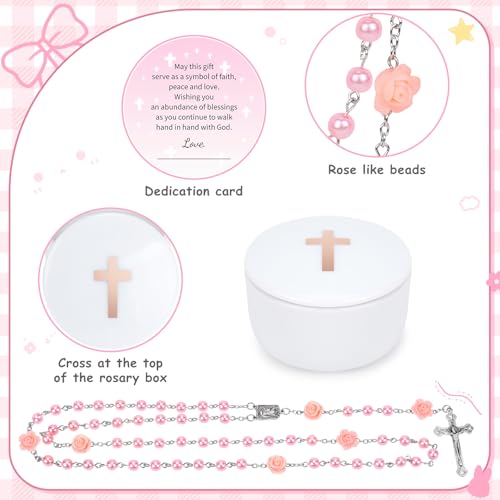 Baptism Gifts for Girl, Christening Gift for Baby Girls, Dedication Gift - color: PINK