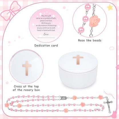 Baptism Gifts for Girl, Christening Gift for Baby Girls, Dedication Gift - color: PINK