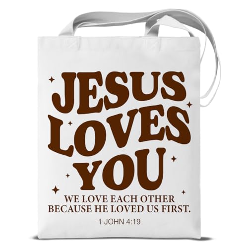 Christian Tote Bag Jesus Religious Reusable Bible Bags for Shopping Work Travel Church Christian Gift Totes - color: Tote-7