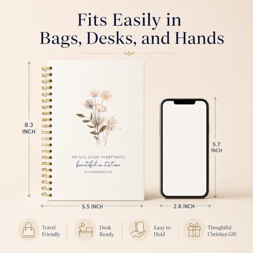 Bible Journal for Women, Prayer Journal with Lined Pages, Hardcover - color: Ecclesiastes 3:11