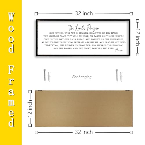 RLWangChao Our Father Prayer Wall Decor, 32"X12", Black - color: Our Father Prayer (Black), size: 32"L x 12"W