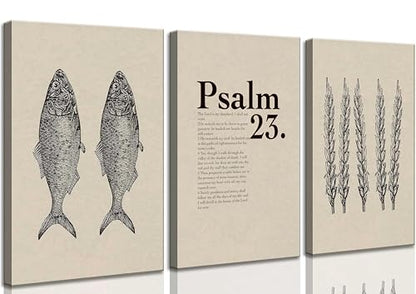Suvinor 3 Pcs Jesus Feeds The 5000 Canvas Wall Art 12x16in - color: Canvas, size: 16L" x 12W"