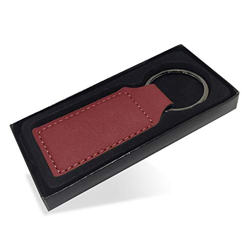 LaserGram Rectangle Keychain, Bible Verse John 3-16, Personalized Engraving Included - color: Burgundy