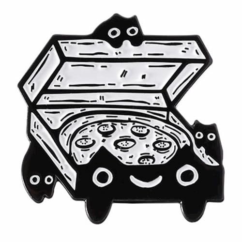 Enamel Pins, Jesus Christ & Cross Pins for Backpacks, Christian Religious God Faith Lapel Pin, Catholic Bedge Brooch for Lanyard, Bag, Hat, Clothes, Jacket, Vest. - style: Black Pizza Cat