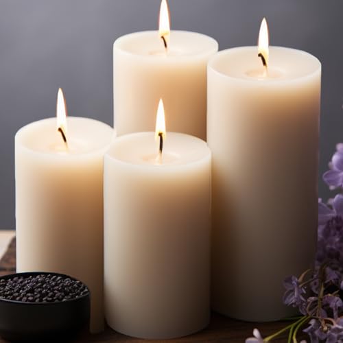 Pillar Candles Ivory 6 Pack, 2.8x4 Inch Unscented Candle - color: Ivory, size: 2.8"x4"
