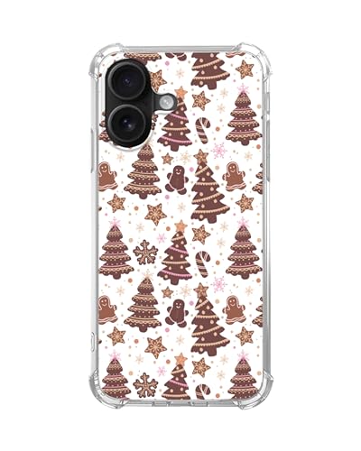 Gingerbread Christmas Phone Case for iPhone 17, Cute Christmas Trees Cover, Cool TPU Phone Case Cover - color: Gingerbread Trees