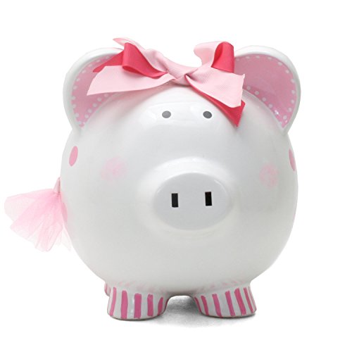 Child to Cherish Ceramic Piggy Bank for Girls, Ava's Tutu - color: Ava's Tutu