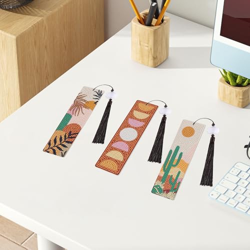 Boho Diamond Art Bookmarks, Diamond Painting Book Marks for Adults - style: Bohemian