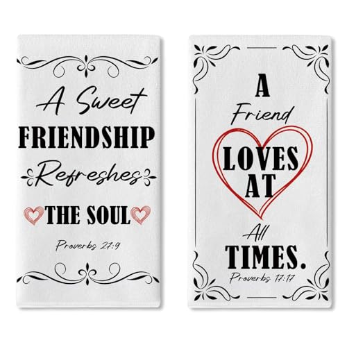 A Sweet Friendship Refreshes The Soul Kitchen Dish Towels Set of 2