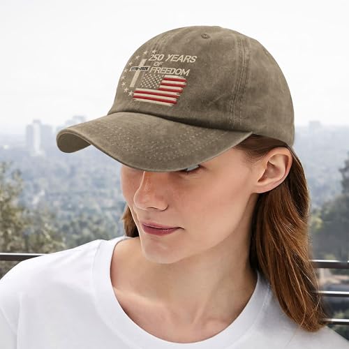 US 250th Anniversary Hat, Patriotic Embroidered Cap, 1776-2026 Freedom Celebration, 250 Years American History Gift Patriots - color: Us 250 Years Freedoms 1776-2026 250th Birthdaypigment Khaki1