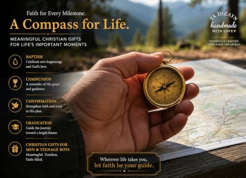 For I Know The Plans I Have For You, Jeremiah 29:11, Solid Brass Directional Engraved Compass, Baptism Gifts for Boys Girls, First Communion, Christian Gifts for Men, First Confirmation Gifts for Boys - style: # God is Light-1 John 1:5