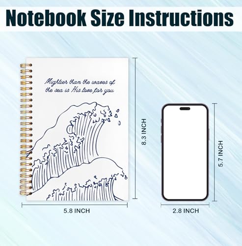 Inspirational Christian Journal Notebook for Work Study, Prayer Journal for Women, Bible Verse Mighties Than The Waves of The Sea Spiral Notebook Office Supplies Gifts, 5.5x8.3 Inch - color: waves powerful