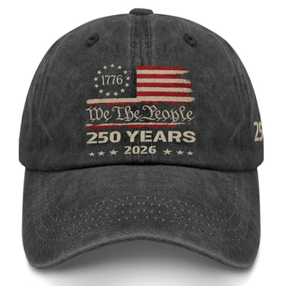 250th Anniversary 250 Years Freedoms Baseball Hat Running Embroidered Cap for - color: Allblack14