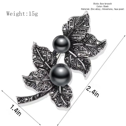 Brooch Pins For Women Fashion Elegant Brooches Lapel Badges Coat Sweater Scarves Shawl Dress Accessory Wedding Party Prom Jewelry - color: Black-Style5