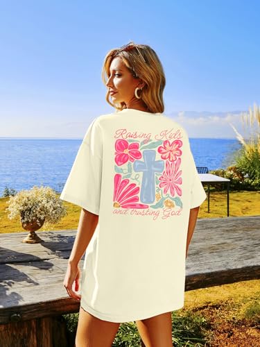 Christian Shirts for Women Jesus Shirt Christian Graphic Tees - color: Apricot-k, size: Large