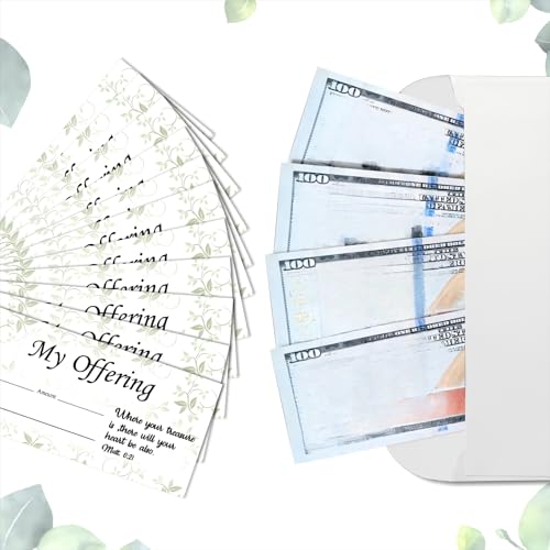 Eaasty 200 Pcs Church Offering Envelopes Bill Size Donation,Flower Style - style: Offering Style