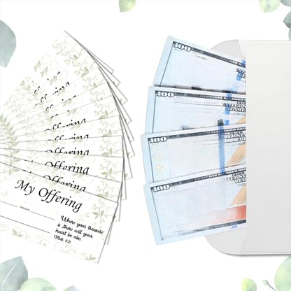 Eaasty 200 Pcs Church Offering Envelopes Bill Size Donation,Flower Style - style: Offering Style