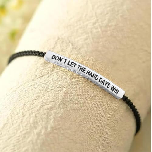 God is in Control Leather Bracelet, Stainless Steel Christian Faith Braided Engraved Bar Bracelets Self Worth Motivation Bracelet Inspirational Friendship Jewelry for Men Women - color: Don't Black&Silver