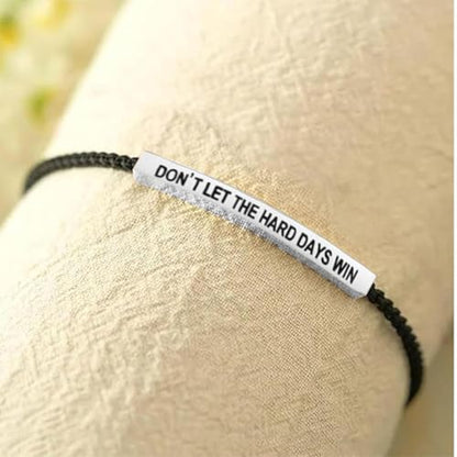 God is in Control Leather Bracelet, Stainless Steel Christian Faith Braided Engraved Bar Bracelets Self Worth Motivation Bracelet Inspirational Friendship Jewelry for Men Women - color: Don't Black&Silver