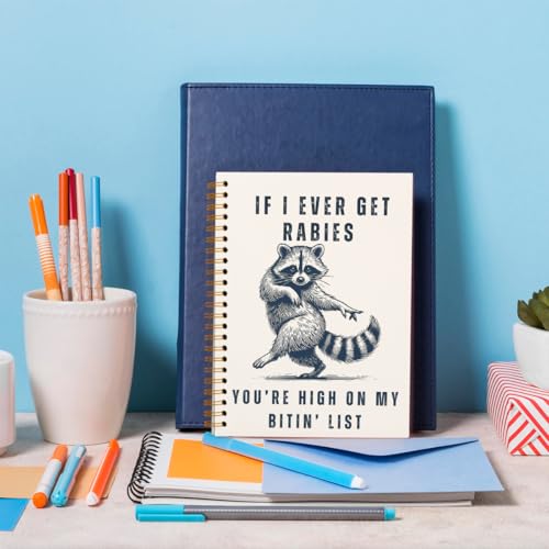 WXHUM Funny Raccoon Notebook Journal for Women Girls, Cute Journaling Notebooks for Study Office Supplies, Vintage Notebook, Gifts for Kids Teens, 5.5x8.3 - color: Raccoon3