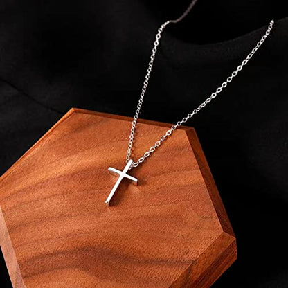 Luxval Cross Necklace for Women -Dainty 14K Gold Plated Cross Necklace Layered Gold Cross Necklace Cross Choker Necklace Gold Cross Necklaces for Women Trendy Gold Jewelry Gifts for Women - color: Silver-Classical Cross